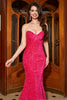 Load image into Gallery viewer, Sparkly Mermaid Sweetheart Hot Pink Sequins Long Formal Dress
