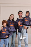 Black Trick or Treat Printed Halloween Family Pajamas Set