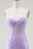 Load image into Gallery viewer, Pink Corset Sweetheart Long Lace Mermaid Formal Dress with Slit