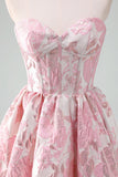 Blue A Line Sweetheart Short Corset Homecoming Dress