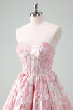 Blue A Line Sweetheart Short Corset Homecoming Dress