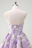 Blue A Line Sweetheart Short Corset Homecoming Dress