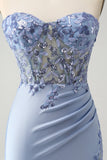 Glitter Lilac Sweetheart Sequined Tight Cocktail Dress with Appliques