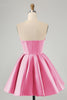 Load image into Gallery viewer, Cute Fuchsia A Line Sweetheart Corset Cocktail Dress with Beading