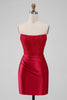 Load image into Gallery viewer, Sparky Red Bodycon Strapless Cocktail Dress with Beading