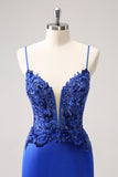 Sparkly Royal Blue Sequined Tight Short Cocktail Dress With Lace Up Back