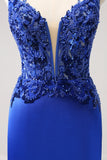 Sparkly Royal Blue Sequined Tight Short Cocktail Dress With Lace Up Back