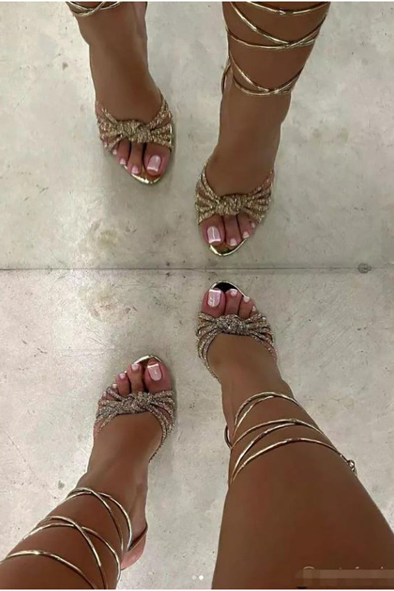 Load image into Gallery viewer, Sparkly Silver Beaded Ankle-Straps Stiletto Heels Sandals