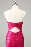 Fuchsia Bodycon Sweetheart Keyhole Short Homecoming Dress