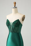 Dark Green Bodycon Strapless Corset Short Cocktail Dress