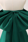 Dark Green Strapless A Line Short Cocktail Dress with Bow