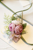 Elegant Blush Prom Wrist Corsage For Wedding Party