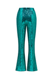 Sparkly Green Sequins Notched Lapel Women Suits with Belt