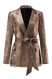 Golden 2 Piece Women's Suits with Belt