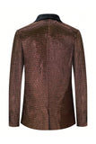 Brown Shawl Lapel One Button Men's Formal Blazer