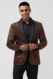 Brown Shawl Lapel One Button Men's Formal Blazer