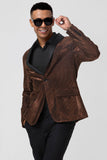 Brown Shawl Lapel One Button Men's Formal Blazer