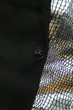 Sparkly Black Golden 2 Pieces One Button Notched Lapel Men's Formal Suits