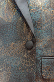 Dark Blue Jacquard Shawl Lapel Men's Formal Blazer