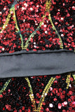 Sparkly Red Sequins Shawl Lapel Men's Party Blazer