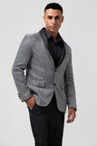 Sparkly Grey Shawl Lapel Slim Fit Men's Formal Blazer