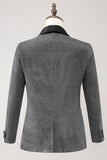 Grey Shawl Lapel Single Breasted Men's Formal Blazer