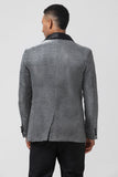 Sparkly Grey Shawl Lapel Slim Fit Men's Formal Blazer