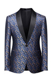 Navy Print Men's Formal Blazer