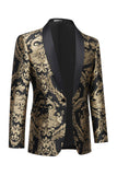 Black Golden Embroidery Men's Blazer