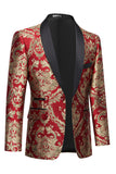 Dark Green Men's Formal Blazer with Embroidery