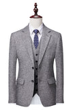 Grey Double Breasted 3 Pieces Men's Formal Suits