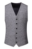 Grey Double Breasted 3 Pieces Men's Formal Suits