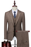 Brown Slim Fit 3 Pieces Double Breasted  Formal Men's Suits