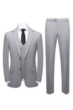 Simple Grey Shawl Lapel 3 Piece Men's Formal Suits