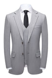 Simple Grey Shawl Lapel 3 Piece Men's Formal Suits