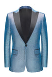 Sparkly Royal Blue Single Breasted 2 Piece Men's Formal Suits