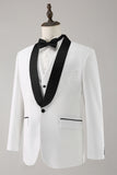 White Shawl Lapel 3 Piece One Button Men's Formal Suits