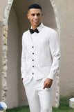 White Shawl Lapel One Button 3 Piece Men's Formal Suits