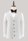 White Shawl Lapel 3 Piece One Button Men's Formal Suits