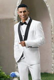 White Shawl Lapel One Button 3 Piece Men's Formal Suits