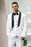 White Shawl Lapel One Button 3 Piece Men's Formal Suits