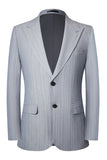 Grey 3 Pieces Peak Lapel Men's Formal Suits