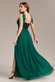 Sparkly Green Sequins Long Formal Dress With Slit