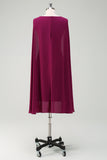 Grape Bodycon Cocktail Party Dress With Cape