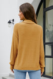 Blush Loose Long Sleeve High Collar Drop Shoulder Knit Sweater