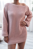 White Off The Shoulder Knitting Long Sleeve Sweater