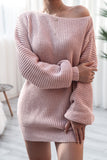 White Off The Shoulder Knitting Long Sleeve Sweater