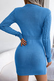 Black Hollow Knit Long Sleeves Tight Sweater