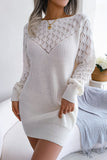 Blush Hollow Knit Long Sleeves Sweater with Belt