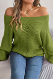 Fuchsia Off the Shoulder Long Sleeves Knit Sweater